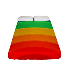 Rainbow Background Colorful Fitted Sheet (full/ Double Size)