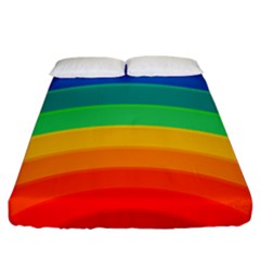 Rainbow Background Colorful Fitted Sheet (king Size)