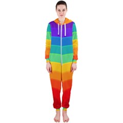 Rainbow Background Colorful Hooded Jumpsuit (ladies) 