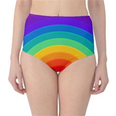 Rainbow Background Colorful Classic High-waist Bikini Bottoms