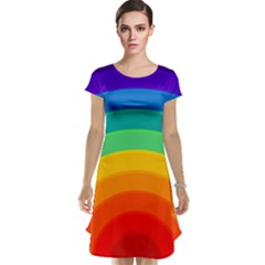 Rainbow Background Colorful Cap Sleeve Nightdress