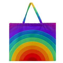 Rainbow Background Colorful Zipper Large Tote Bag