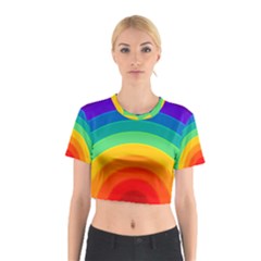 Rainbow Background Colorful Cotton Crop Top