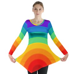 Rainbow Background Colorful Long Sleeve Tunic 