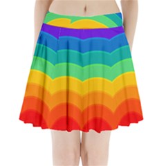 Rainbow Background Colorful Pleated Mini Skirt