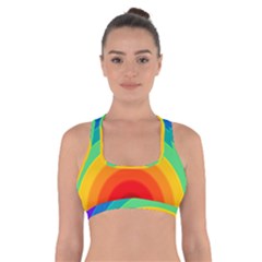 Rainbow Background Colorful Cross Back Sports Bra by HermanTelo