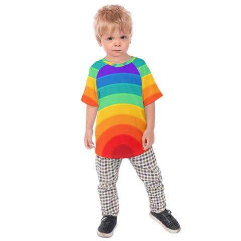 Rainbow Background Colorful Kids  Raglan Tee by HermanTelo