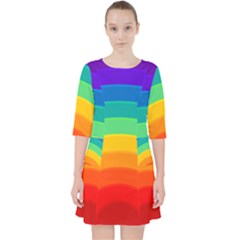 Rainbow Background Colorful Pocket Dress