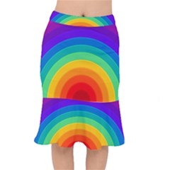 Rainbow Background Colorful Mermaid Skirt