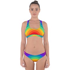 Rainbow Background Colorful Cross Back Hipster Bikini Set