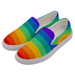 Rainbow Background Colorful Men s Canvas Slip Ons