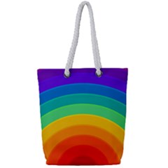 Rainbow Background Colorful Full Print Rope Handle Tote (small)