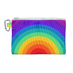 Rainbow Background Colorful Canvas Cosmetic Bag (large)