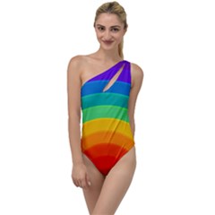 Rainbow Background Colorful To One Side Swimsuit