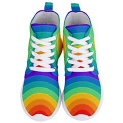 Rainbow Background Colorful Women s Lightweight High Top Sneakers