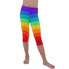 Rainbow Background Colorful Kids  Lightweight Velour Capri Leggings 