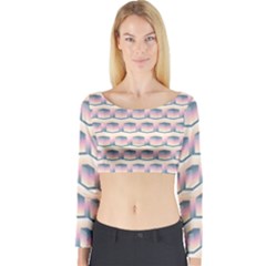 Seamless Pattern Background Cube Long Sleeve Crop Top