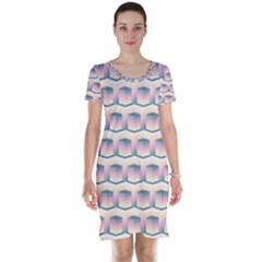 Seamless Pattern Background Cube Short Sleeve Nightdress