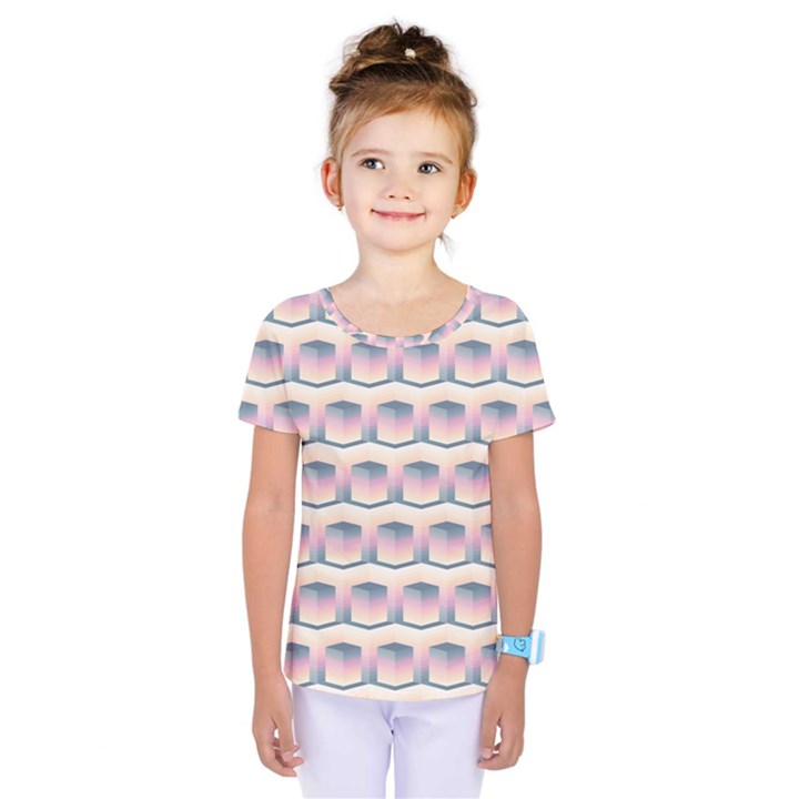 Seamless Pattern Background Cube Kids  One Piece Tee