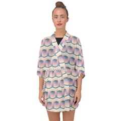 Seamless Pattern Background Cube Half Sleeve Chiffon Kimono by HermanTelo