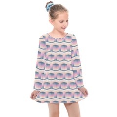 Seamless Pattern Background Cube Kids  Long Sleeve Dress by HermanTelo