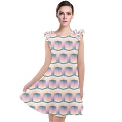 Seamless Pattern Background Cube Tie Up Tunic Dress