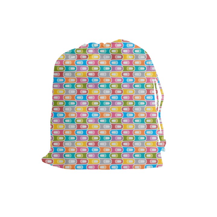 Seamless Pattern Background Abstract Rainbow Drawstring Pouch (Large)