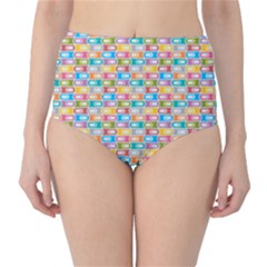 Seamless Pattern Background Abstract Rainbow Classic High-waist Bikini Bottoms by HermanTelo