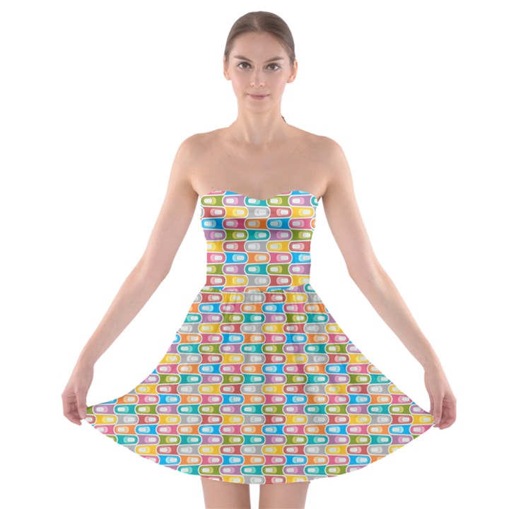 Seamless Pattern Background Abstract Rainbow Strapless Bra Top Dress