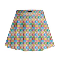 Seamless Pattern Background Abstract Rainbow Mini Flare Skirt by HermanTelo