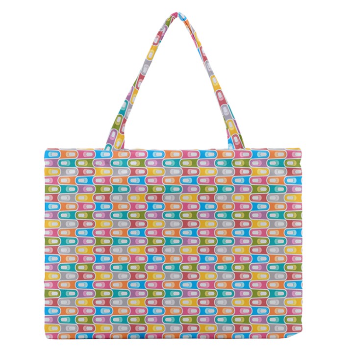 Seamless Pattern Background Abstract Rainbow Zipper Medium Tote Bag