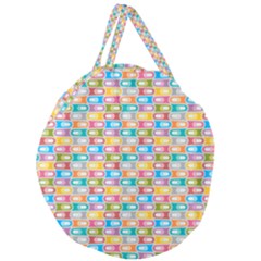 Seamless Pattern Background Abstract Rainbow Giant Round Zipper Tote