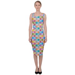 Seamless Pattern Background Abstract Rainbow Sleeveless Pencil Dress