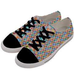 Seamless Pattern Background Abstract Rainbow Men s Low Top Canvas Sneakers by HermanTelo