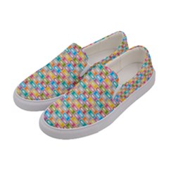 Seamless Pattern Background Abstract Rainbow Women s Canvas Slip Ons