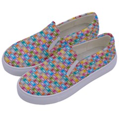 Seamless Pattern Background Abstract Rainbow Kids  Canvas Slip Ons by HermanTelo