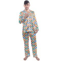 Seamless Pattern Background Abstract Rainbow Men s Satin Pajamas Long Pants Set by HermanTelo