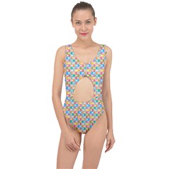 Seamless Pattern Background Abstract Rainbow Center Cut Out Swimsuit