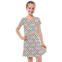 Seamless Pattern Background Abstract Rainbow Kids  Cross Web Dress