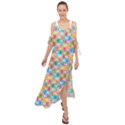 Seamless Pattern Background Abstract Rainbow Maxi Chiffon Cover Up Dress View1