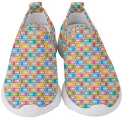 Seamless Pattern Background Abstract Rainbow Kids  Slip On Sneakers