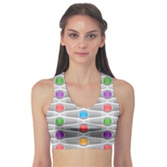 Seamless Pattern Background Abstract Circle Sports Bra