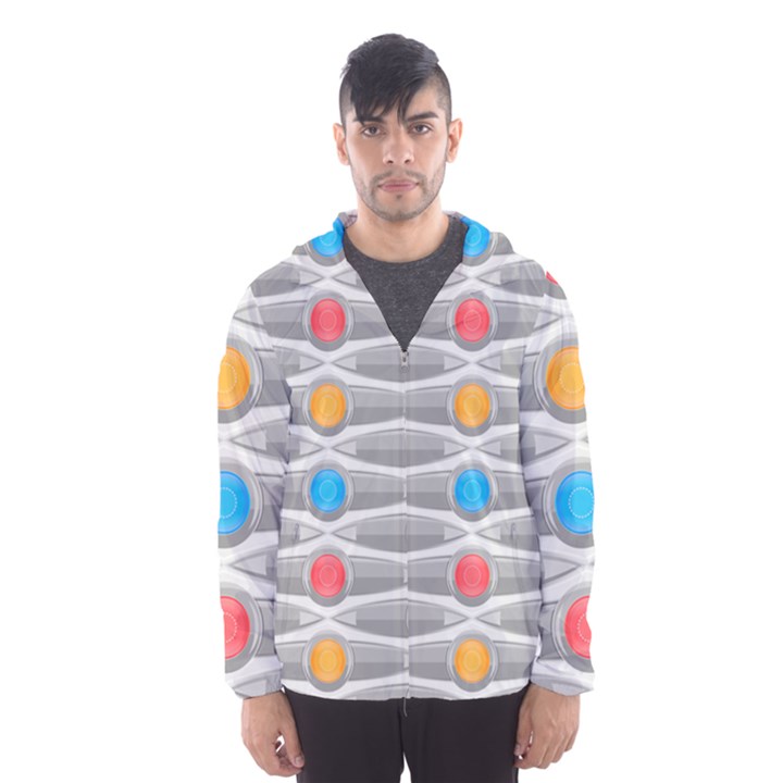 Seamless Pattern Background Abstract Circle Men s Hooded Windbreaker