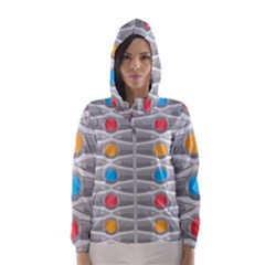 Seamless Pattern Background Abstract Circle Women s Hooded Windbreaker