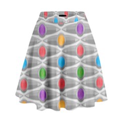 Seamless Pattern Background Abstract Circle High Waist Skirt