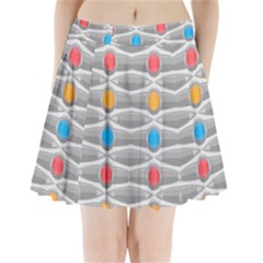 Seamless Pattern Background Abstract Circle Pleated Mini Skirt