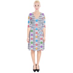 Seamless Pattern Background Abstract Circle Wrap Up Cocktail Dress