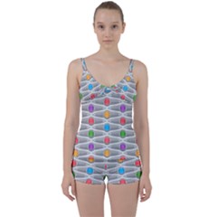 Seamless Pattern Background Abstract Circle Tie Front Two Piece Tankini