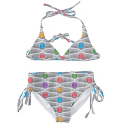 Seamless Pattern Background Abstract Circle Kids  Classic Bikini Set