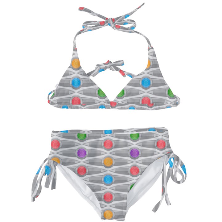 Seamless Pattern Background Abstract Circle Kids  Classic Bikini Set